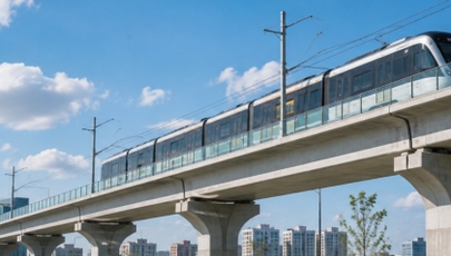 На линии LRT между Астаной и Косшы начали монтаж эстакады