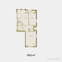 ЖК Alatau Golf Residences — 3-ком 130.1 м² (от 81,963,000 тг)