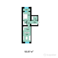 ЖК Aviator 2 — 2-ком 53.6 м² (от 17,410,250 тг)