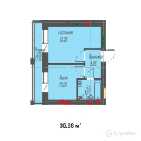 ЖК Helsinki — 1-ком 36.9 м² (от 14,752,000 тг)