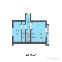 ЖК Helsinki — 2-ком 68.4 м² (от 27,340,000 тг)