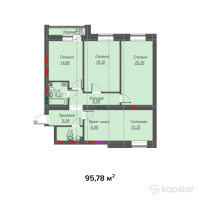 ЖК Helsinki — 4-ком 95.8 м² (от 38,312,000 тг)