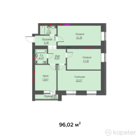 ЖК Helsinki — 3-ком 96 м² (от 38,408,000 тг)