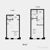 ЖК Evim Novo — 2-ком 61 м² (от 37,820,000 тг)