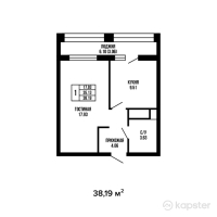 ЖК Megapolis — 1-ком 38.2 м² (от 16,127,637 тг)