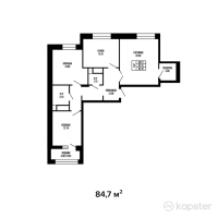 ЖК Megapolis — 3-ком 84.7 м² (от 35,768,810 тг)