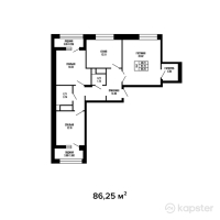 ЖК Megapolis — 3-ком 86.3 м² (от 36,423,375 тг)