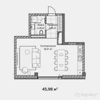 ЖК Domino Life apartments — 1-ком 46 м² (от 73,568,000 тг)