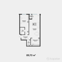 ЖК Silver Hills — 2-ком 89.7 м² (от 53,820,000 тг)