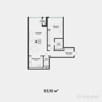 ЖК Silver Hills — 2-ком 93.1 м² (от 55,860,000 тг)