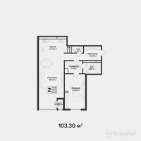 ЖК Silver Hills — 2-ком 103.3 м² (от 61,980,000 тг)