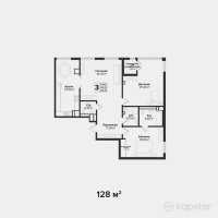 ЖК Silver Hills — 3-ком 128 м² (от 76,800,000 тг)