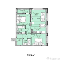 ЖК Q-Way — 3-ком 63.9 м² (от 17,892,000 тг)