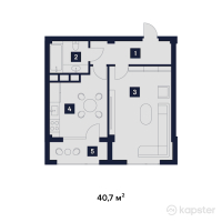 ЖК Star Crystal — 1-ком 40.7 м² (от 14,652,000 тг)
