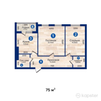 ЖК Гасыр — 2-ком 75 м² (от 18,750,000 тг)