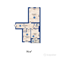 ЖК Гасыр — 2-ком 75 м² (от 18,750,000 тг)