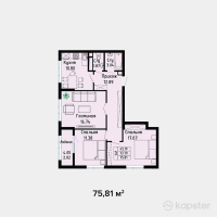 ЖК Grand Residence — 3-ком 75.8 м² (от 31,840,400 тг)