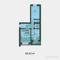 ЖК TOLE BI 2 — 2-ком 63.2 м² (от 18,966,000 тг)