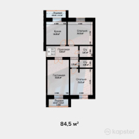 ЖК TOLE BI 2 — 3-ком 84.5 м² (от 25,350,000 тг)