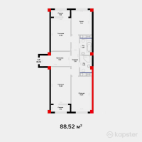 ЖК Park Line — 3-ком 88.5 м² (от 32,309,800 тг)