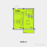 ЖК Семья — 1-ком 49.2 м² (от 14,748,000 тг)