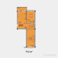 ЖК Семья — 2-ком 71.3 м² (от 21,390,000 тг)