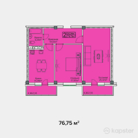 ЖК Семья — 2-ком 76.8 м² (от 23,025,000 тг)