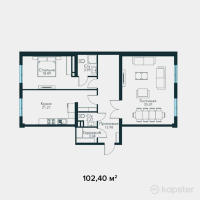 ЖК Медеу Парк — 2-ком 102,4 м² (null)