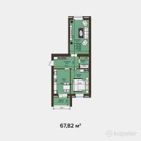 ЖК Baitas — 2-ком 67,8 м² (от 21 702 400 тг)