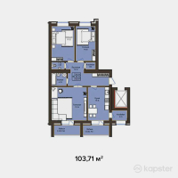 ЖК Baitas — 2-ком 103,7 м² (от 23 424 000 тг)