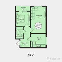 ЖК Pioneer — 2-ком 55 м² (null)