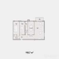 ЖК Alatau Hills — 3-ком 118,7 м² (null)