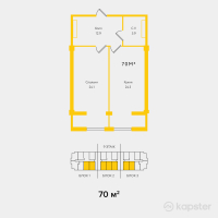 ЖК Lotos Terrace — 1-ком 70 м² (от 43,050,000 тг)