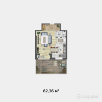 ЖК Дом на Гагарина — 1-ком 62,4 м² (null)