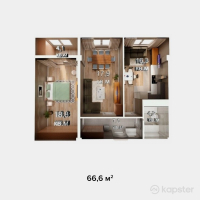 ЖК Gres Park — 2-ком 66,6 м² (null)