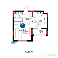 ЖК Nur Aspan 2 — 1-ком 39,6 м² (null)