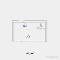 ЖК Алтынсарин — 1-ком 46,1 м² (null)