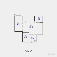 ЖК Sirius — 1-ком 42,7 м² (null)