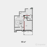 ЖК Котельникова 8/1 — 1-ком 55 м² (null)