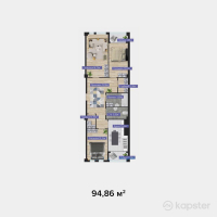 ЖК GRES City — 3-ком 94.9 м² (от 37,944,000 тг)