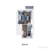 ЖК Sanzhar Premium Deluxe — 1-ком 51,5 м² (null)