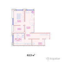 ЖК Отан-2 — 1-ком 63,5 м² (null)