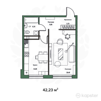 ЖK Bronx — 1-ком 42,2 м² (null)