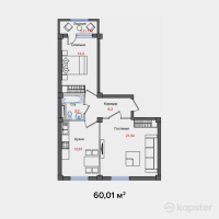 ЖК Flora — 2-ком 60 м² (от 22,800,000 тг)