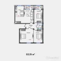 ЖК LANTANA — 4-ком 93.2 м² (от 30,752,700 тг)