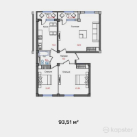 ЖК LANTANA — 3-ком 93.5 м² (от 30,858,300 тг)