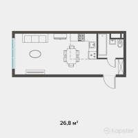ЖК Jana Qainar — 1-ком 26.8 м² (от 10,720,000 тг)