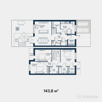 КГ Nova Park — 4-ком 143.8 м² (от 51,782,400 тг)