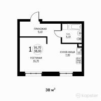 ЖК Sensata Park — 1-ком 38 м² (null)