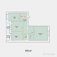 ЖК Adam Armany — 3-ком 97.1 м² (от 34,956,000 тг)